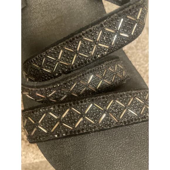 Yellow Box Women's Black Witney Beaded Wedge Sandal, 9 - Picture 7 of 7